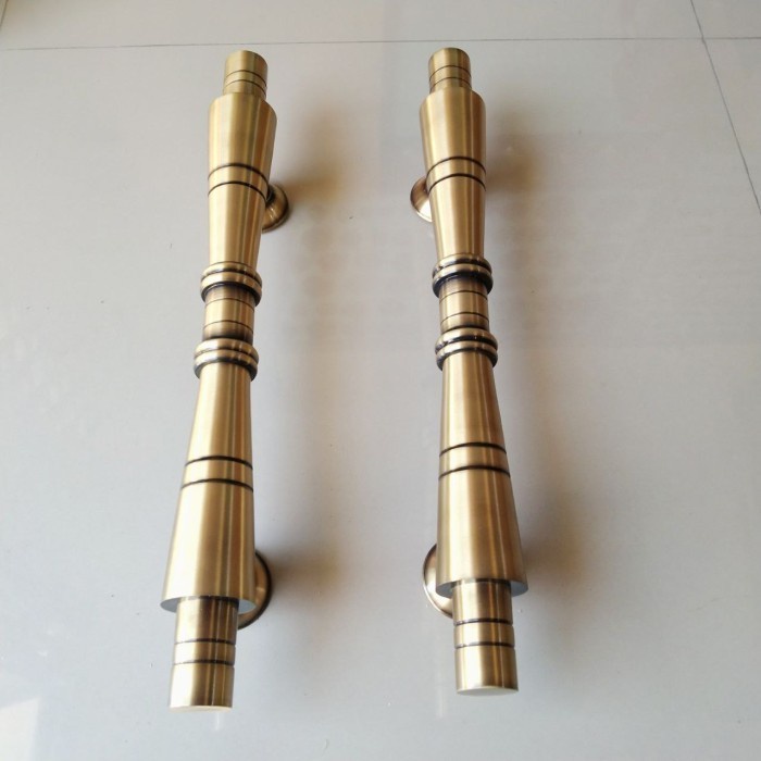 Jual Handle Pintu tarikan pintu Rumah Kuningan Model Bambu 44 cm