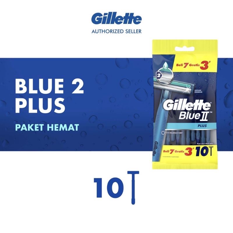 Jual gillette blue II plus isi 10 | Shopee Indonesia