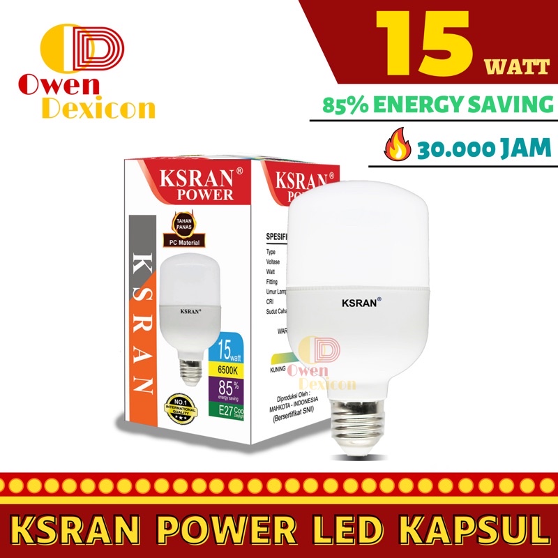 Jual Lampu Led 15w Ksran Power Led Bohlam Kapsul 15 Watt Cahaya Putih Super Terang Led 3488