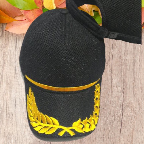 Jual Topi Padi Kapas Full Jaring Dobel Mess Hitam / Topi Dinas Lapangan ...