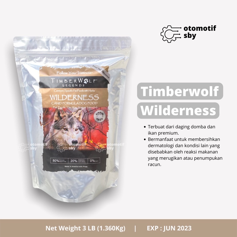 Jual Timberwolf Legends Dogfood Wilderness Elk Salmon 1,360 Kg | Shopee ...