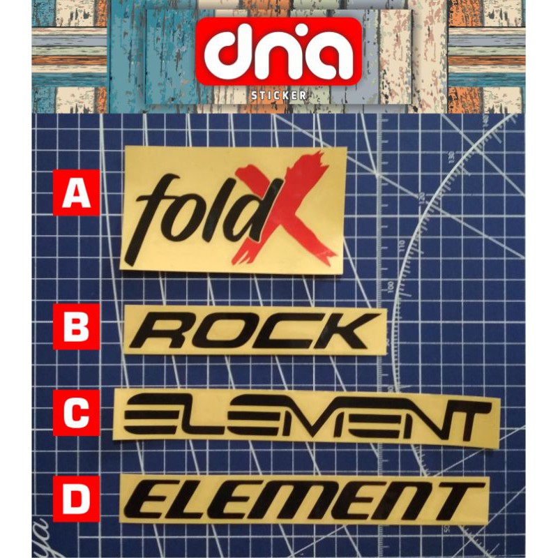 Jual cutting sticker logo element,fold X, element rock, sepedalipat ...