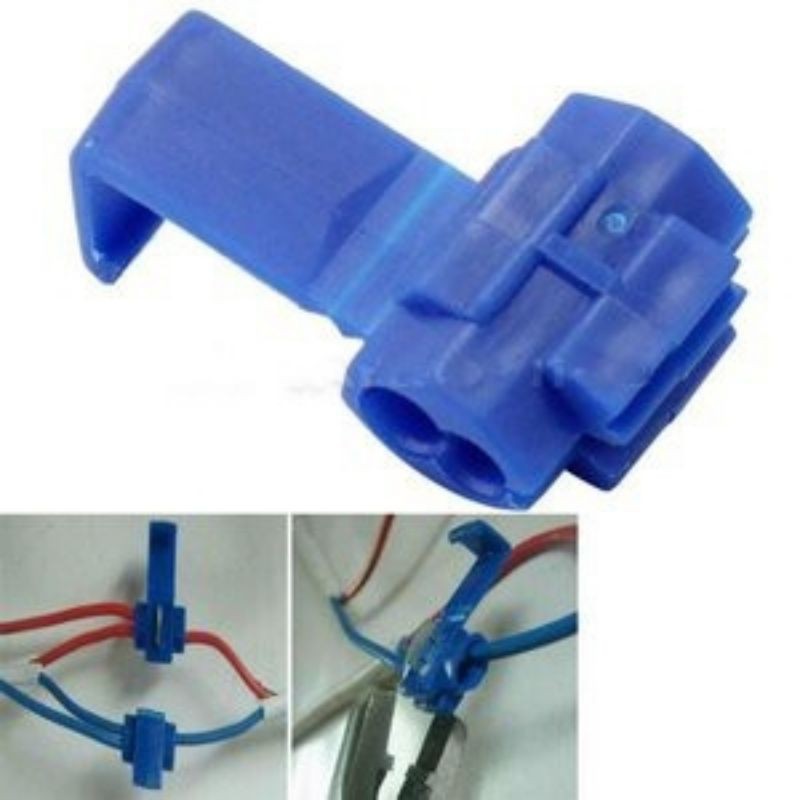 Quick Wiring Terminal jumper Konektor Clamp Sambung AWG Kabel Biru