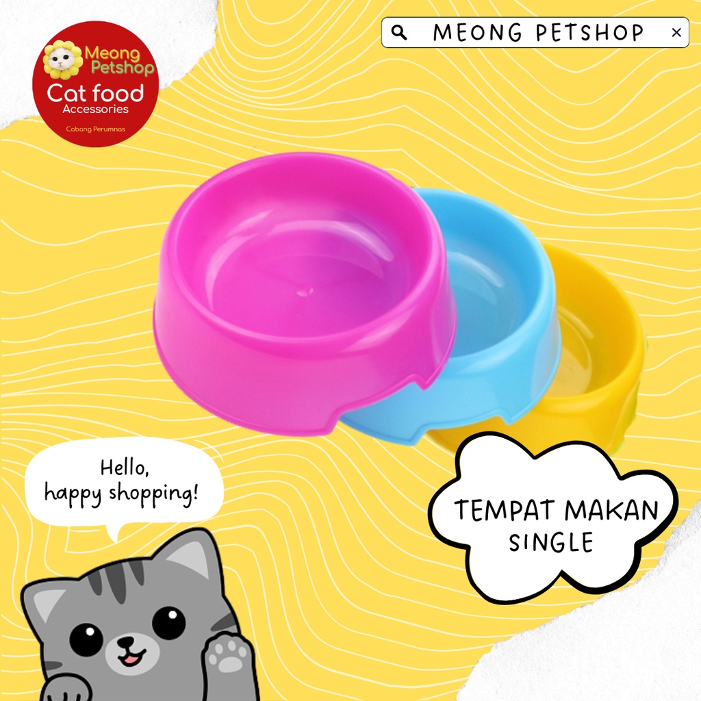 Jual TEMPAT MAKAN Kucing Single Bowl - Meong Pets | Shopee Indonesia
