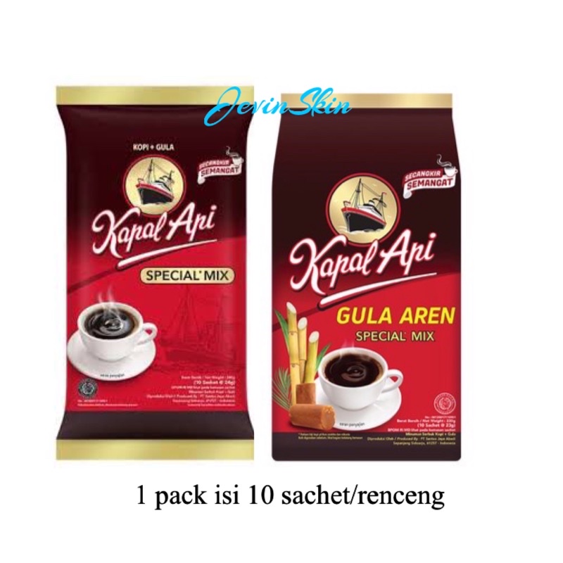 Jual KOPI KAPAL API GULA AREN Dan SPECIAL MIX KOPI + GULA 10 sachet