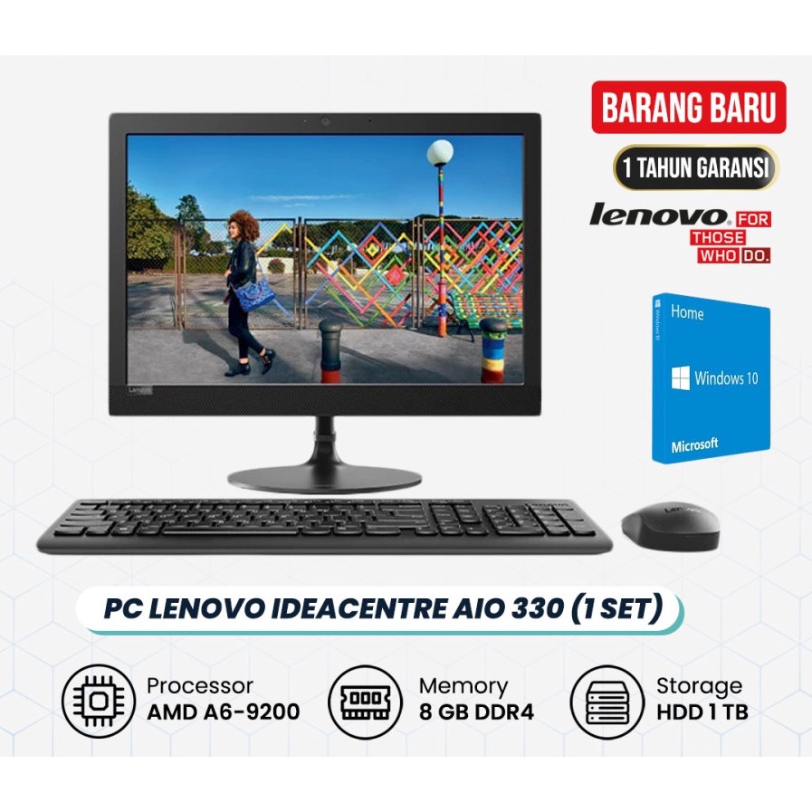 Jual Desktop Lenovo All In One 330-20AST AMD A6 9200/8Gb/1Tb/19,5 ...