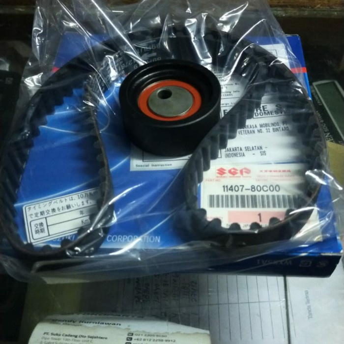Jual teming belt + tensioner suzuki jimny caribian sj413 asli suzuki
