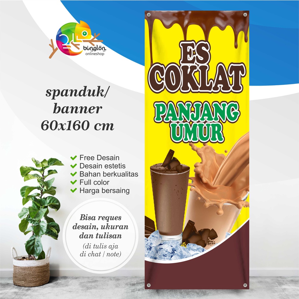 Jual Size X Cm Spanduk Banner Es Coklat Panjang Umur Shopee Indonesia