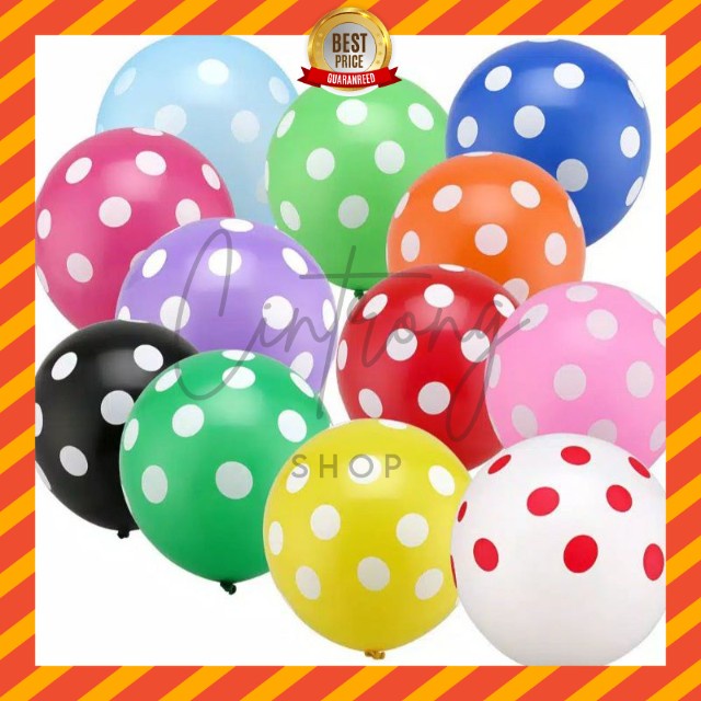 Balon Polkadot 8Inch Isi 100Pcs/ Balon Ulang Tahun MURAH