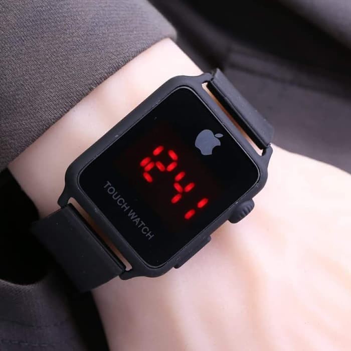 Jual JAM TANGAN WATCH IPHONE RUBBER HITAM TOUCH SCREEN WANITA