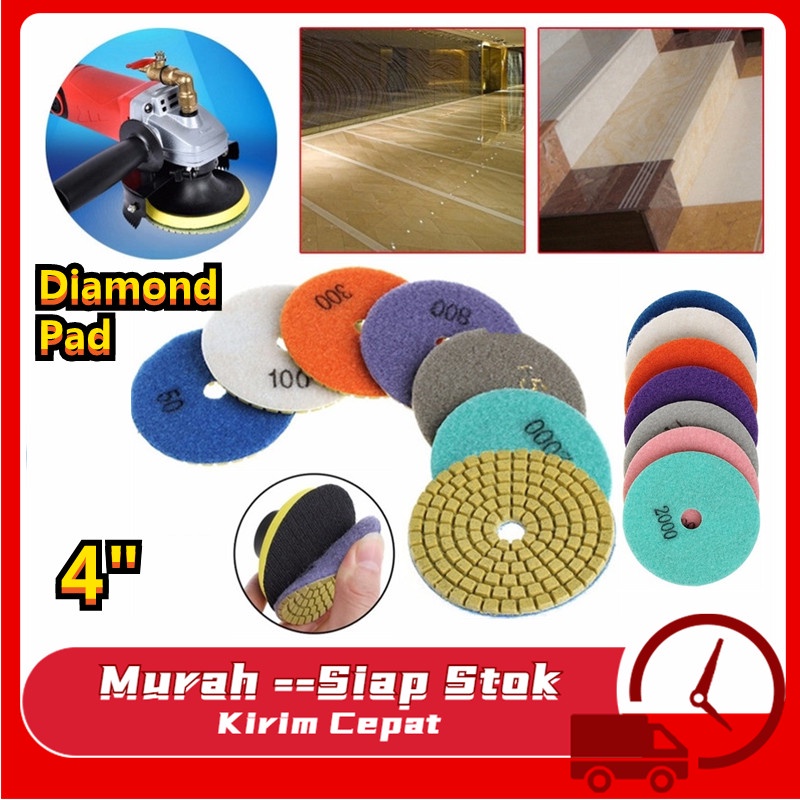 Jual Amplas Bulat Diamond Pad Polishing Pads 4"Sanding Grinding Disc