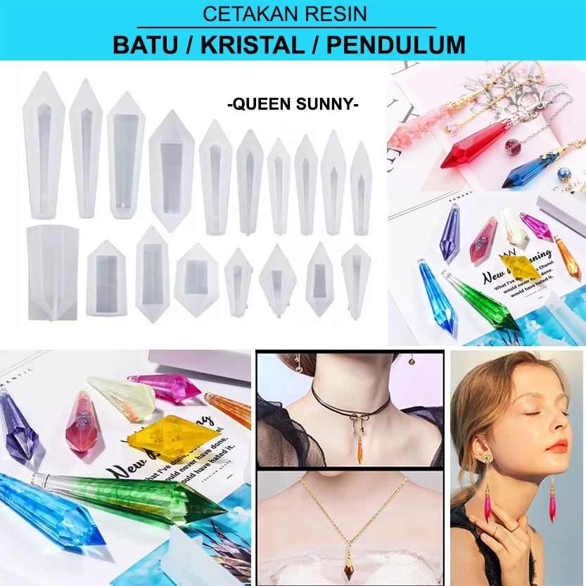 Jual Cetakan Resin Pendant Solid Batu Kristal Berlian Pendulum Crystal