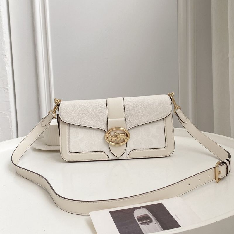 Large georgie forbiciona top handle in colorblock signature canvas with rivets