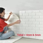 Wallpaper Dinding 3D Foam Tebal 4 Sampai 5 mm Motif Bata