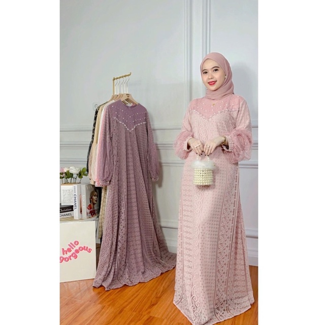 Jual Gamis Ozias Ayumi Brukat Import Halus Gamis Formal Kondangan