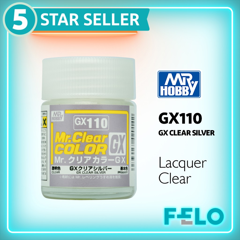 GSI Mr. Color GX110 Clear Silver Paint - 18ml Lacquer For Model Building