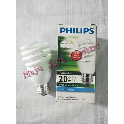 Jual Lampu Philips Tornado Ulir Spiral 20 W Watt 20w 20watt Putih Cool ...