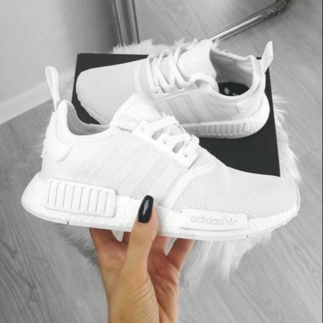 Jual Adidas NMD R1 Triple white for women size 36 40 Shopee Indonesia