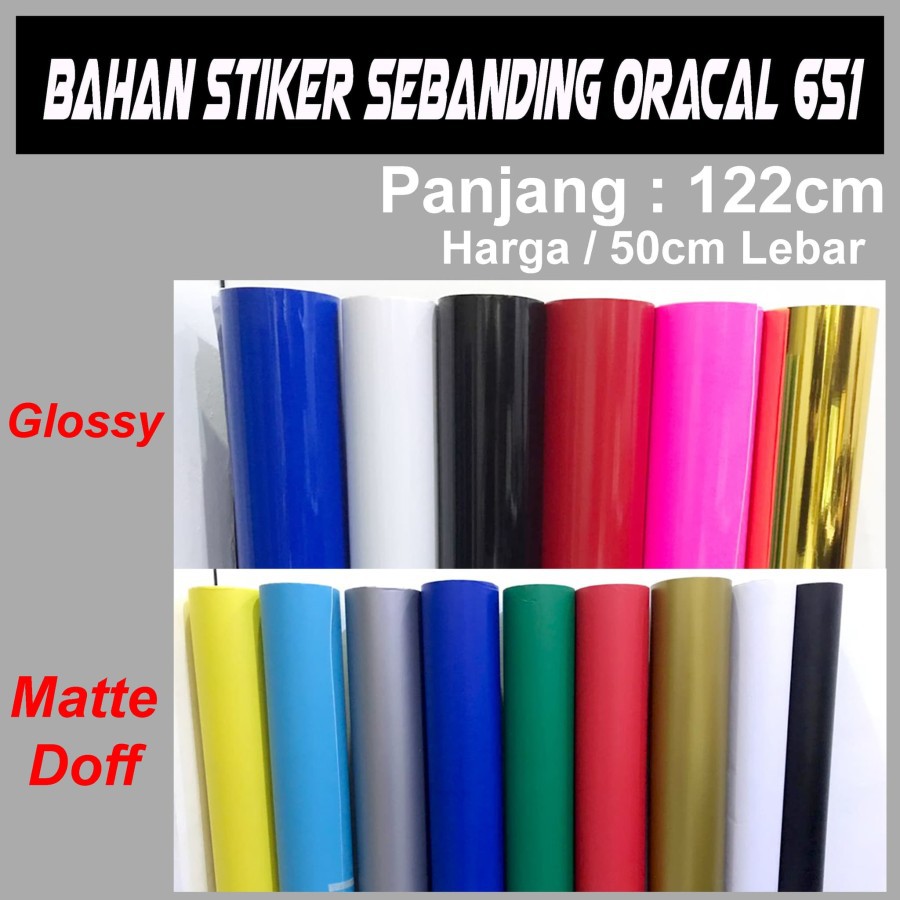 Jual Bahan Stiker Sticker Vinyl Glossy Doff Matte Not Oracal 651