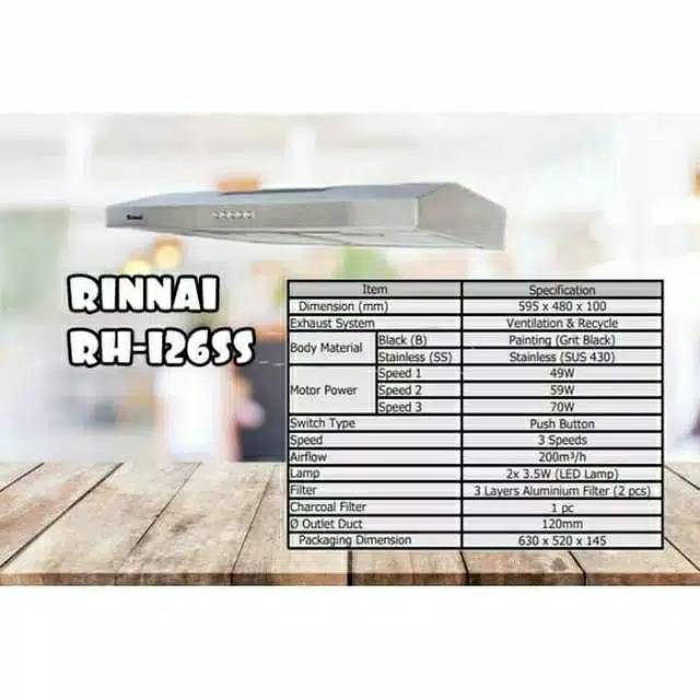 Jual Cooker Hood Rinnai RH 126 SS Bagus / Cooker Hood Murah Shopee