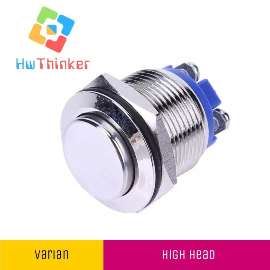 Jual Tombol Stainless Steel Metal 12mm 16mm 19mm 22mm Car Push Button ...