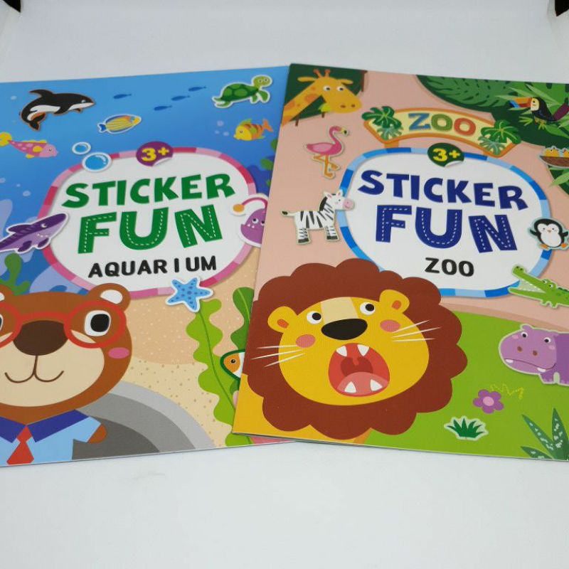Jual Buku Sticker dengan Tema Zoo dan Aquarium dengan Bonus Sticker dan ...