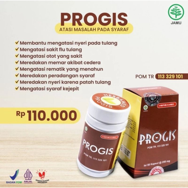 Jual Progis Kapsul Obat Herbal Saraf Kejepit Flu Tulang Shopee