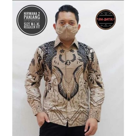 Jual Kemeja Batik Pria Lengan Panjang MOCCA CREAM Modern ORIGINAL BAJU ...