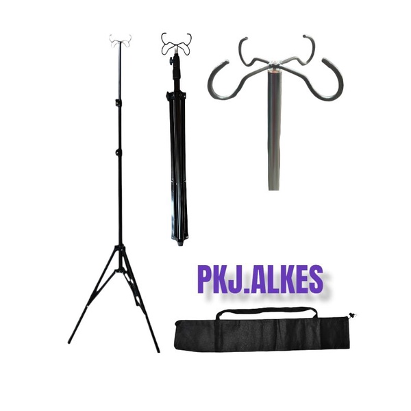 Jual TIANG INFUS PORTABLE 4 PENGAIT + TAS | Shopee Indonesia