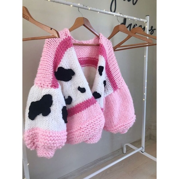 Jual Cardigan Rajut (Handmade Crochet Red velvet Cake & Cow Crochet ...