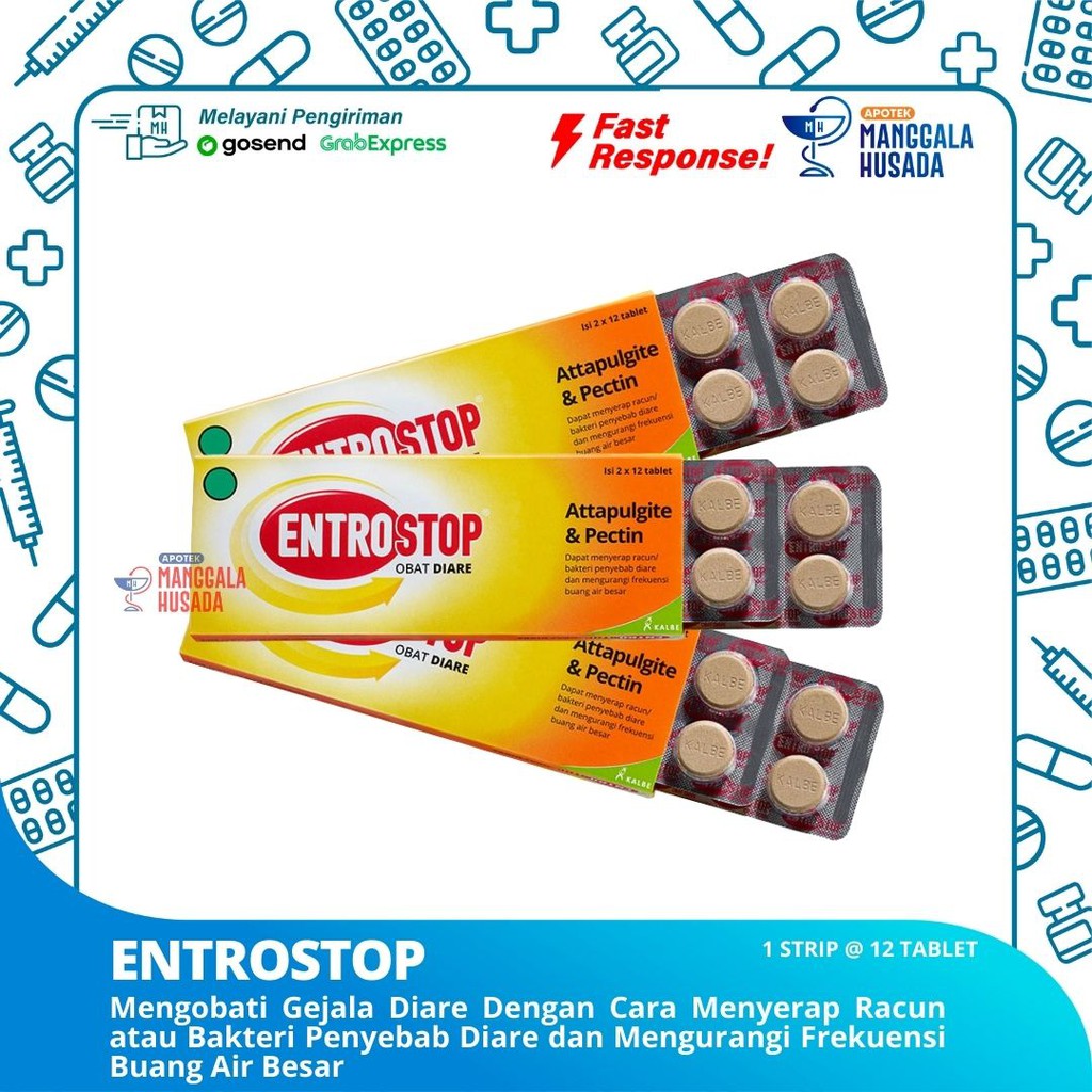 Jual Entrostop Obat Diare Per Strip 12 Tablet Shopee Indonesia