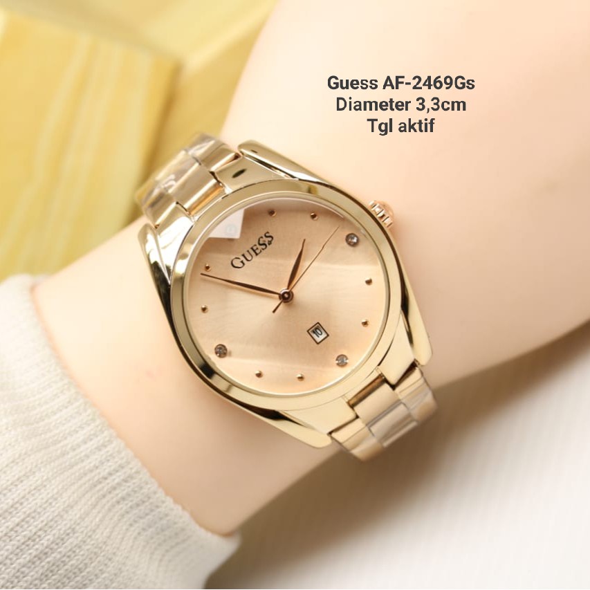 Jual Jam Tangan Wanita Guess 3 Varian Model Terbaru Tali Rantai Tanggal