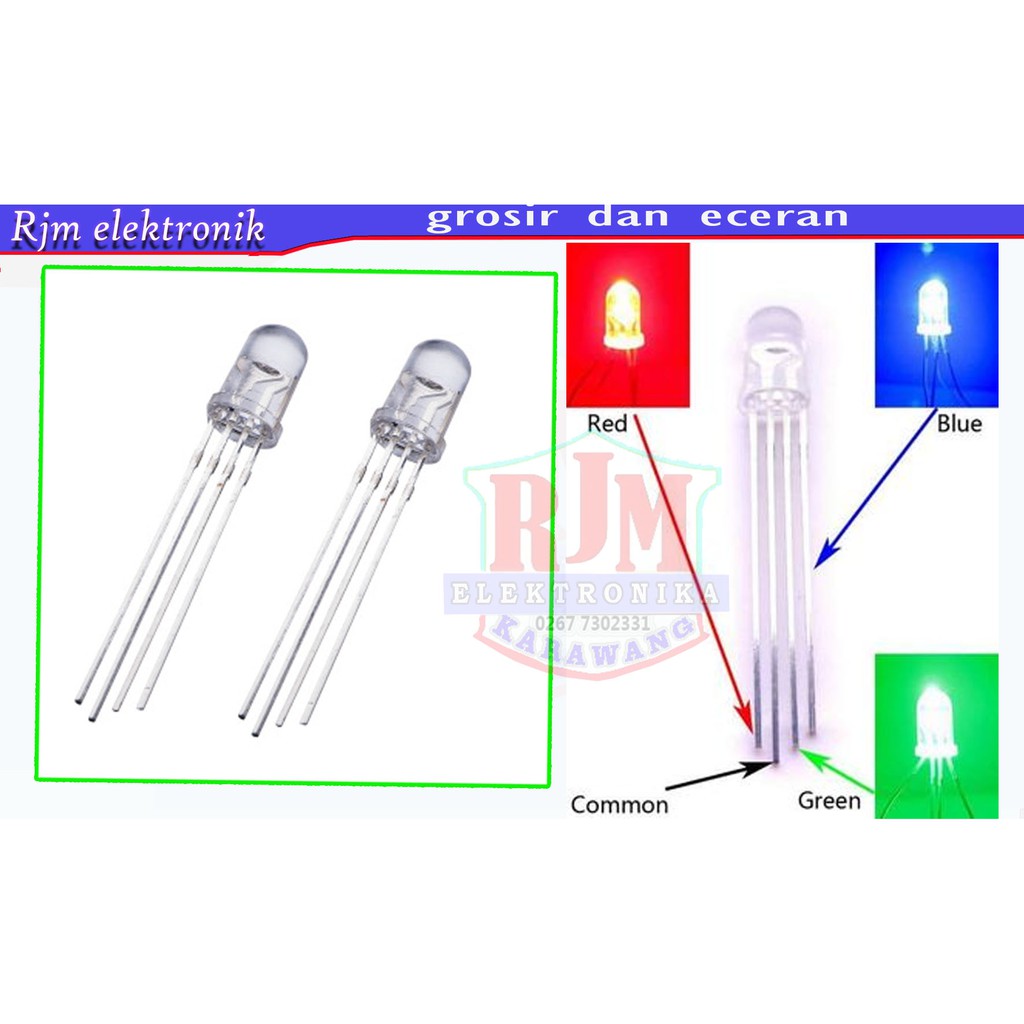 Jual lampu rgb 4 kaki 5mm | Shopee Indonesia