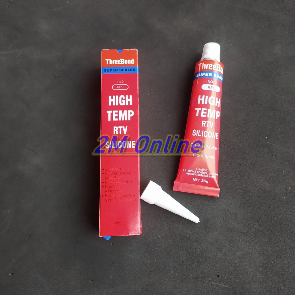 Jual Mdr Lem Gasket Sealer High Temp RTV Silicone No 2 Red Threebond ...