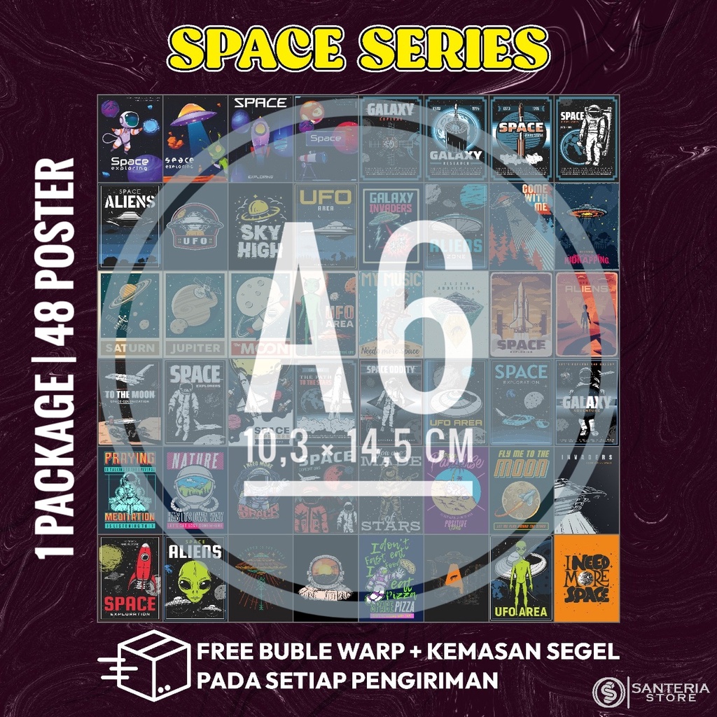 Jual Poster Dinding Aesthetic Variasi SPACE | Isi 48 Poster | Poster ...