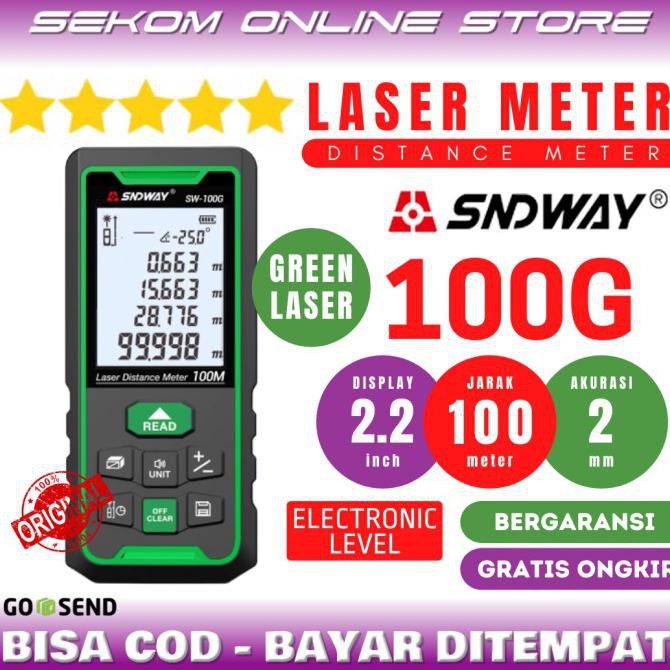 Jual SNDWAY Meteran Digital Distance 100Meter SW-100G Laser Hijau ...