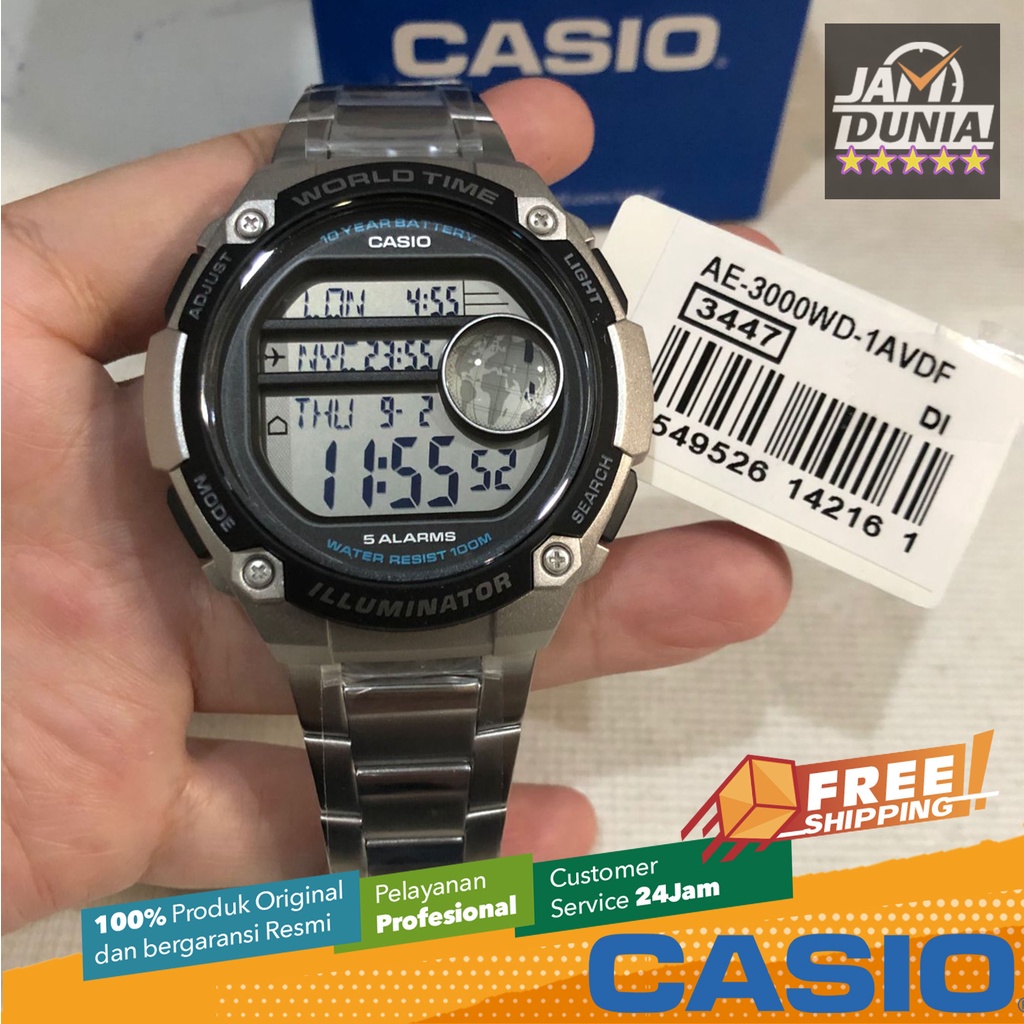 Jual CASIO ORIGINAL AE 3000WD 1A AE 3000WD 1A 3000 WD AE3000 JAM TANGAN PRIA JAM DUNIA JAMDUNIA Shopee Indonesia