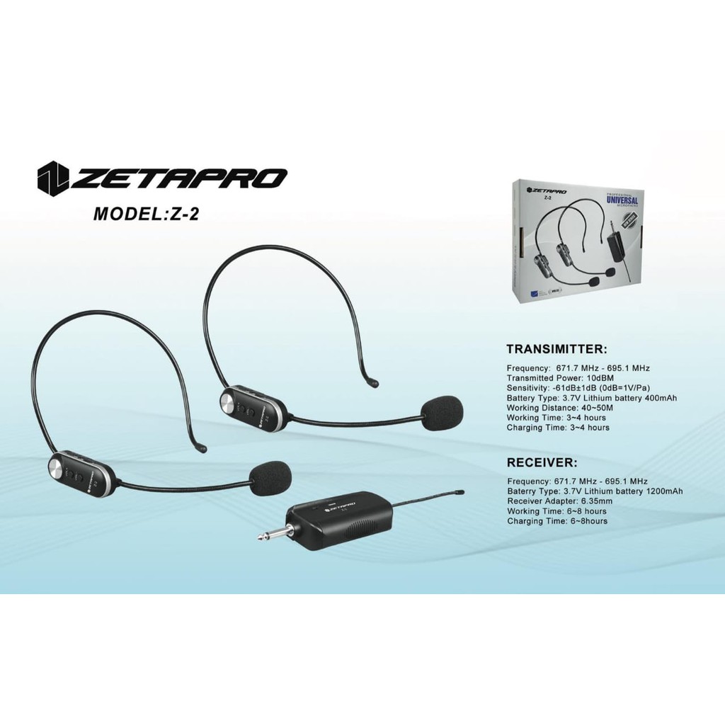 TERBAIK Mic Wireless Headset Telinga ZETAPRO Z2 Z 2 H2 Gantinya HARDWELL H 2 Original