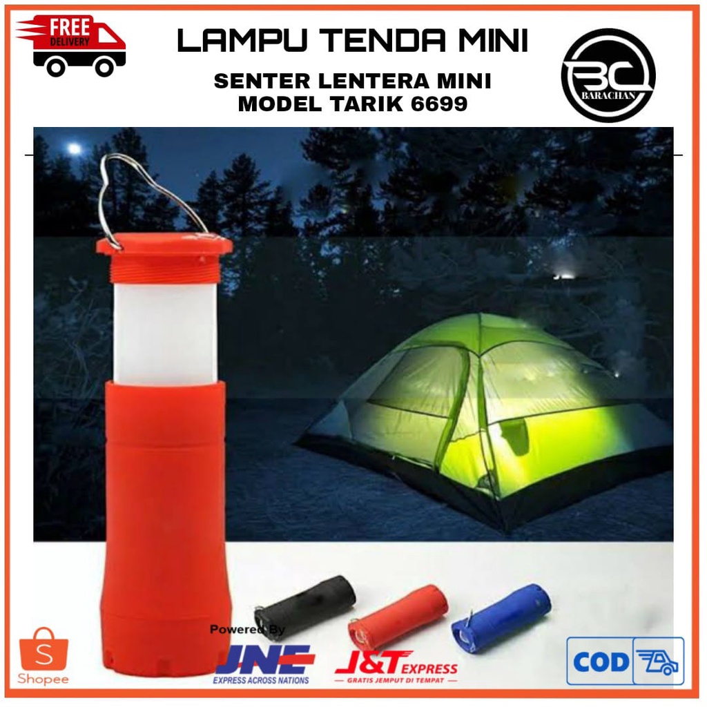 Jual Lampu Tenda Camping Model Tarik 6699 2 In1 Lentera Tenda Lampu Kemah Lampu Mini 