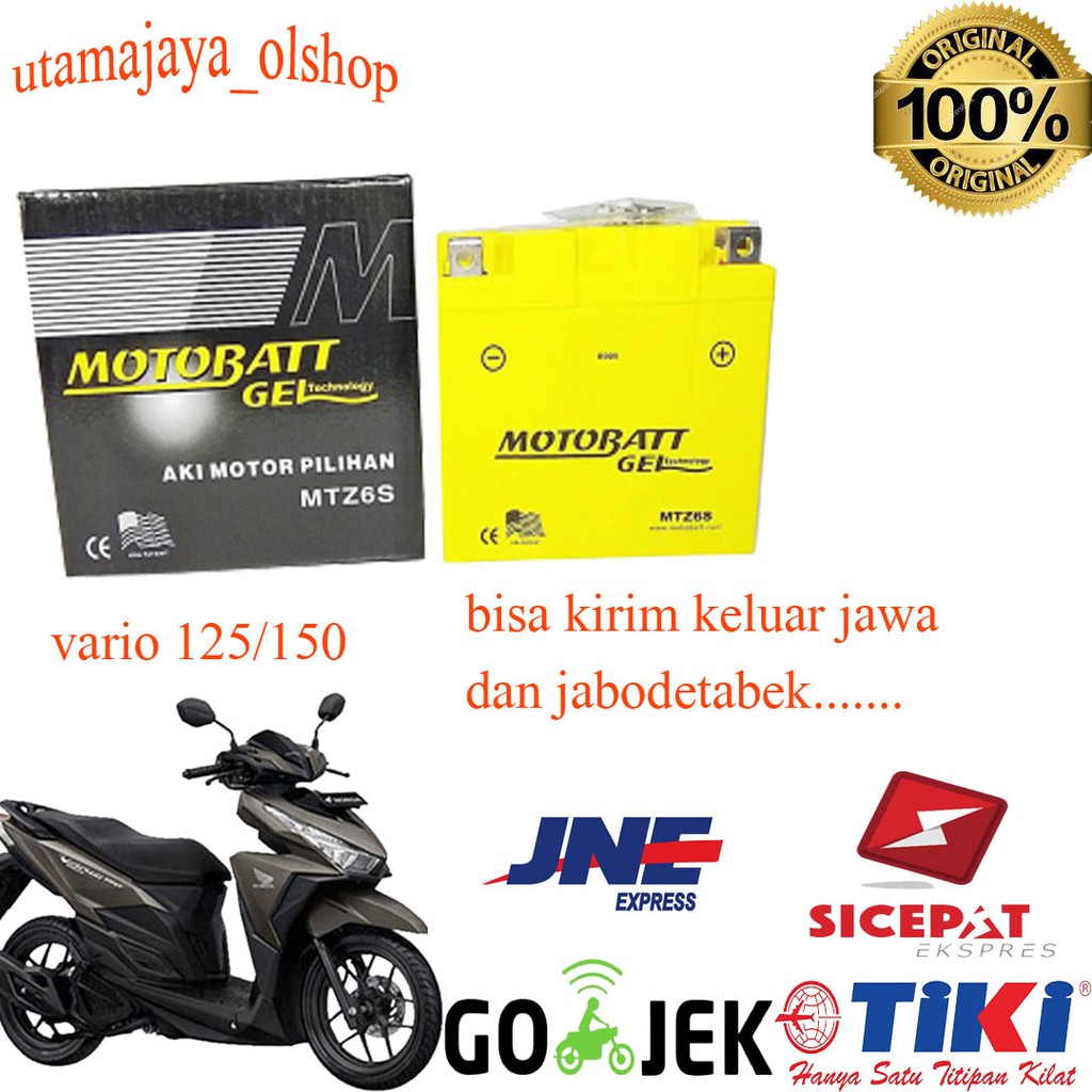 Jual Aki motor honda vario 125 vario 150 motobat motobatt MTZ6S accu
