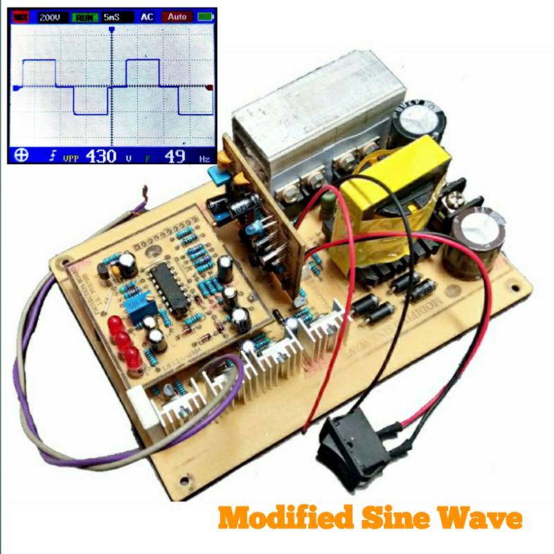 Jual Kit Inverter Modified Sine Wave (MSW) 12Vdc to 220Vac 600watt maks ...