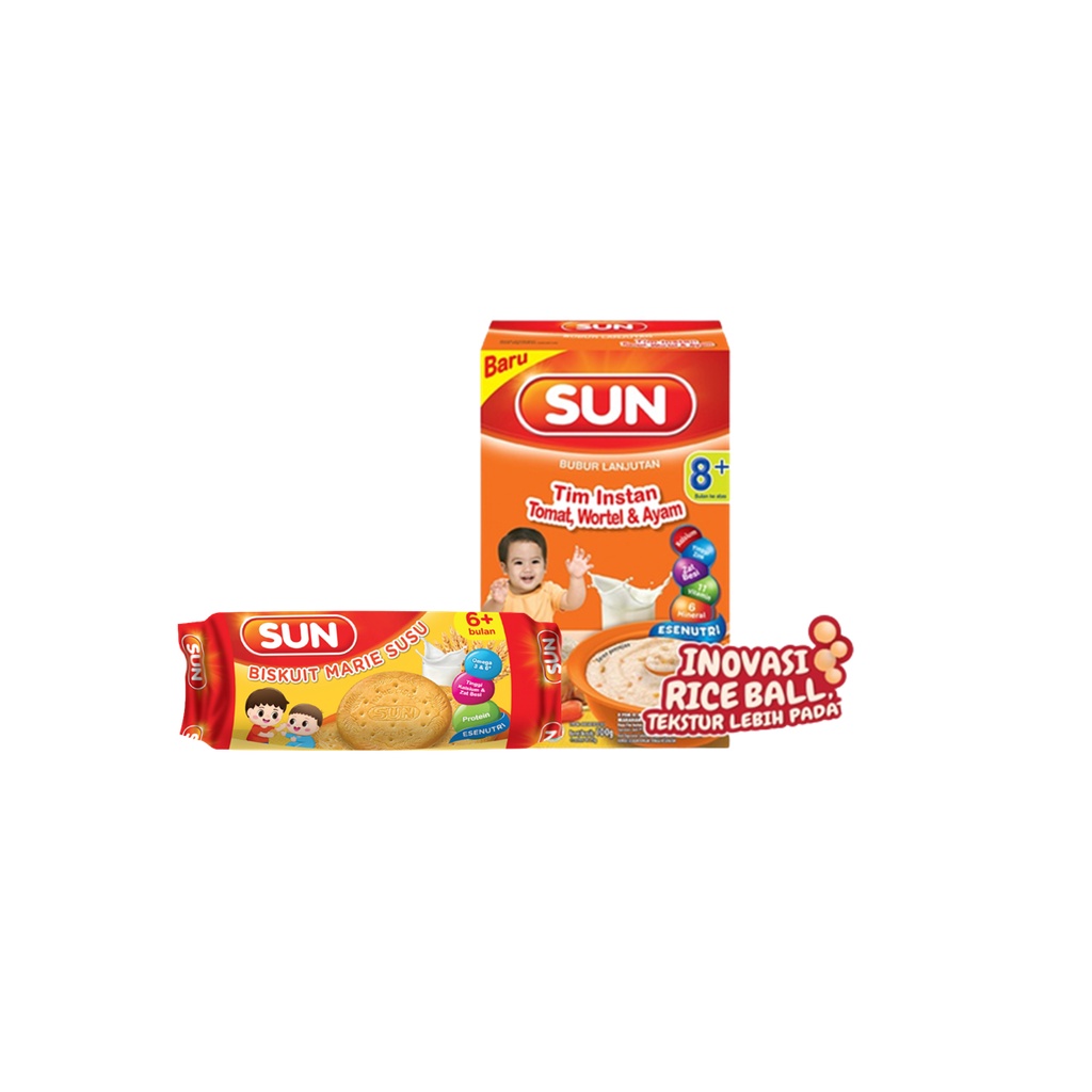 Jual SUN Tim Instant Tomat Wortel Ayam Box 100 g + SUN Marie Biscuit 80 ...