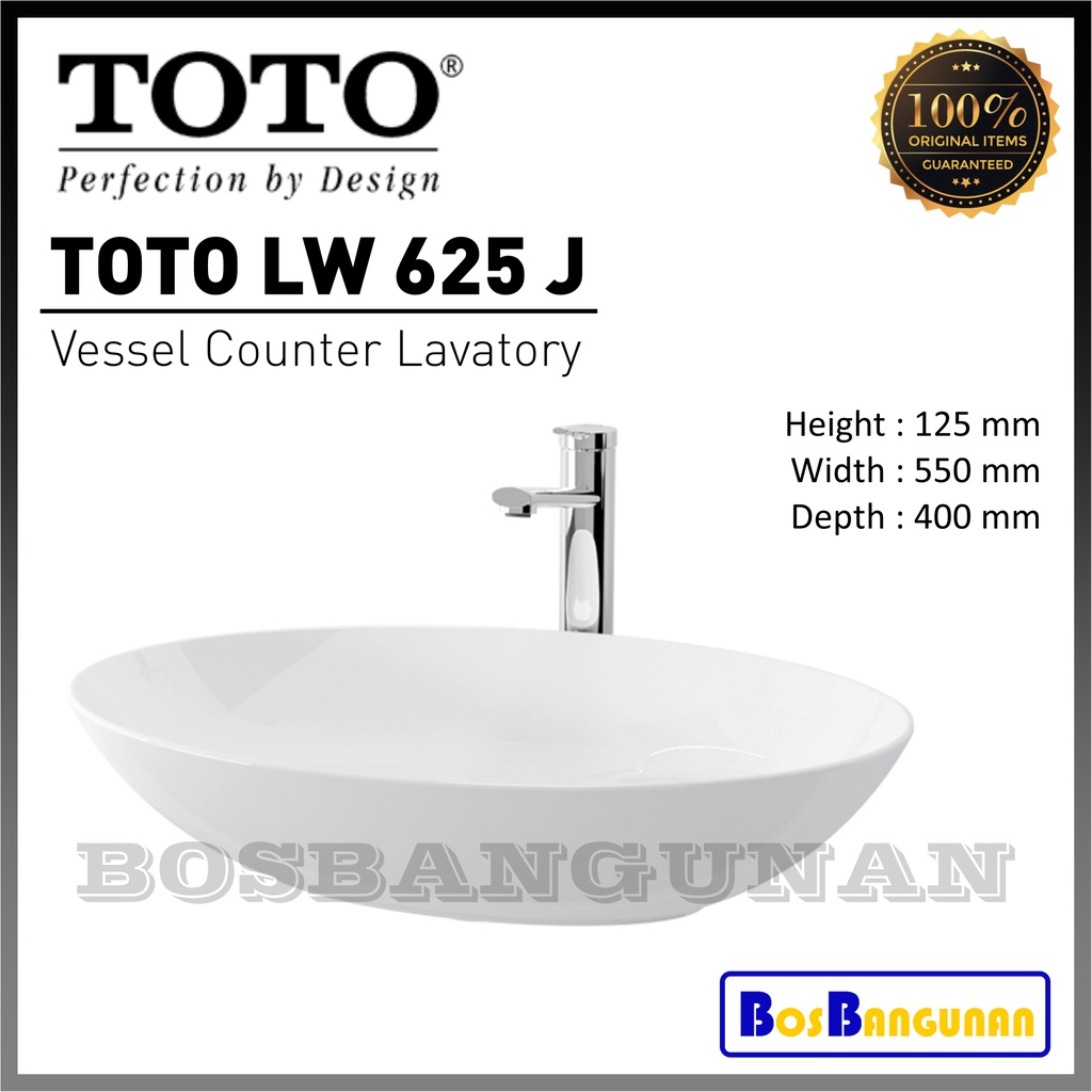 Jual Wastafel Meja TOTO LW625J / Vessel Counter Lavatory TOTO LW 625 J ...