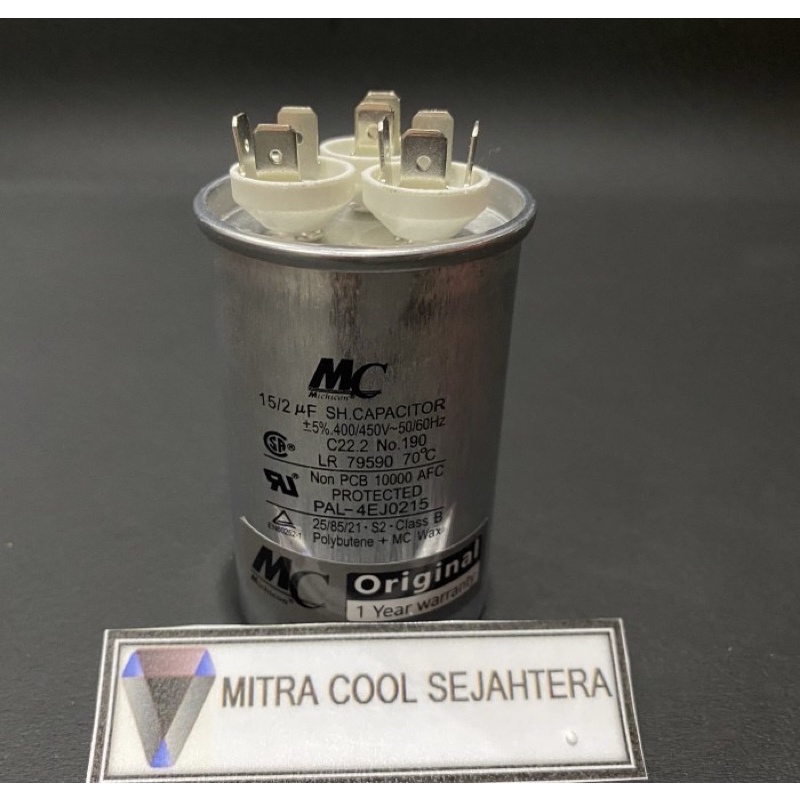 Jual Kapasitor Ac Capacitor Ac Lg Kaki Uf Merk Mc Mikro Shopee Indonesia