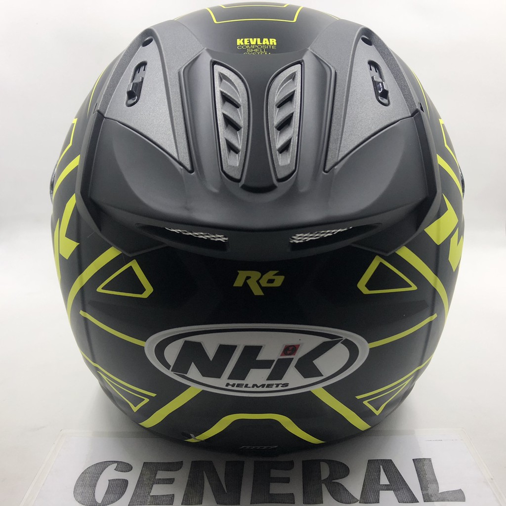 Jual GOYANG HARGA:: Helm NHK R6 Motif Airfit-R / Airfit Black Yellow ...
