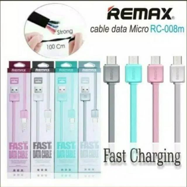 Jual KABEL DATA REMAX MICRO USB RC-008 / FAST CHARGING / 100cm | Shopee ...