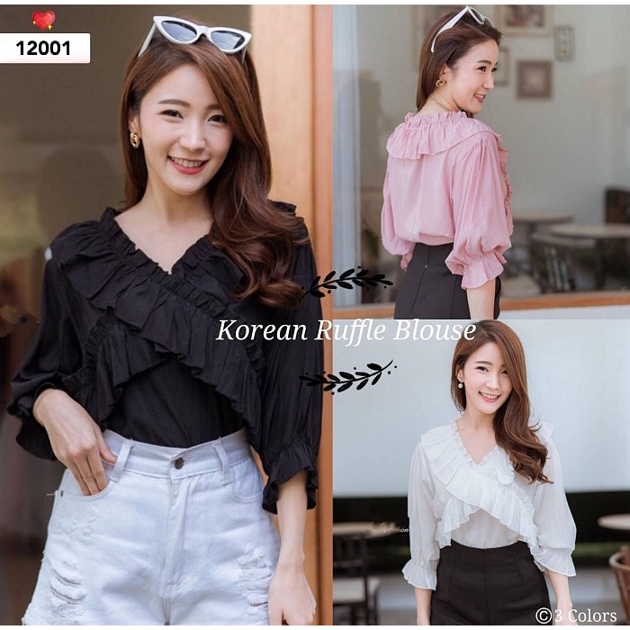 Korean ruffle blouse hotsell