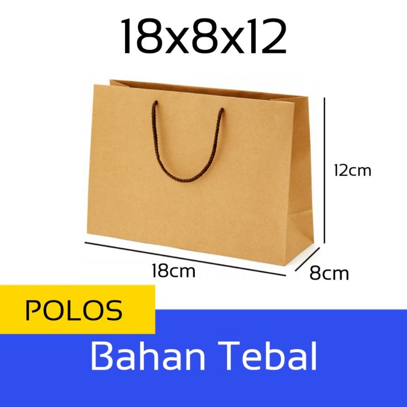 Jual Paper Bag Coklat Polos Custom Kado Bahan Tebal Ukuran X X