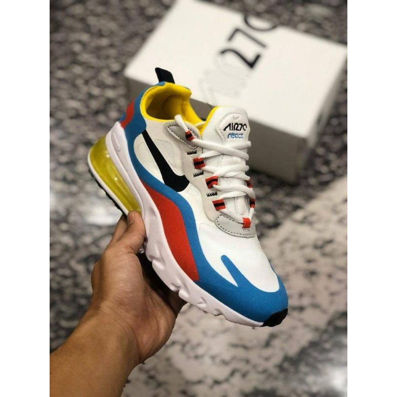 Nike air max 270 react bauhaus trainers in white clearance