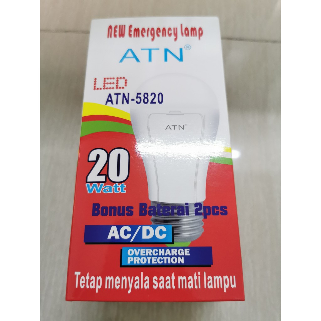 Jual COD-LAMPU LED EMERGENCY ATN 20W ATN-5820 SET 2 BATERAI 18650 ...